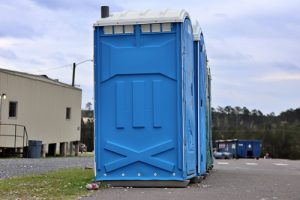 porta potty on job site