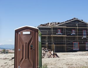 porta potty on a construction site